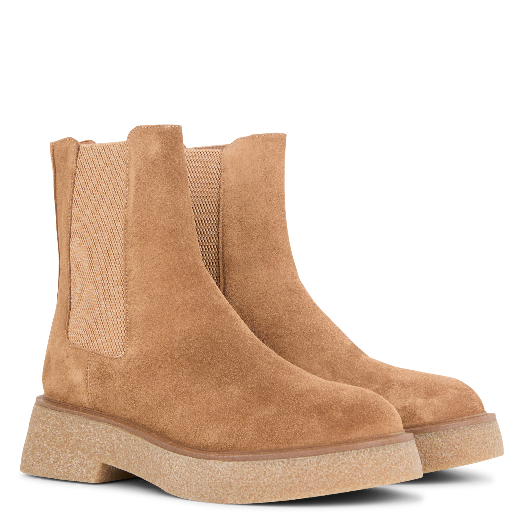 BRIANNA - Chelsea boots en cuir velours | Beige
