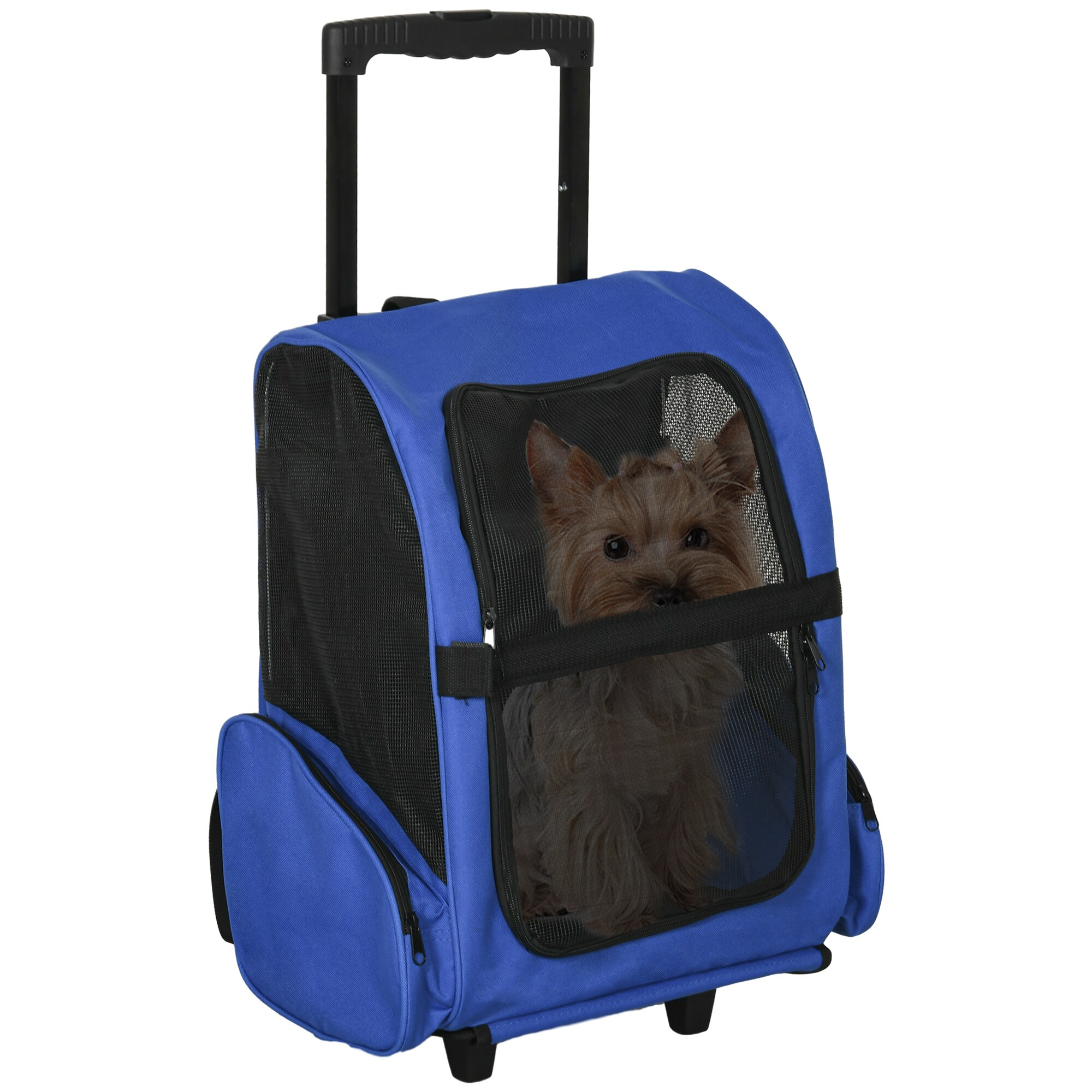 PawHut 2 in 1 Hundetasche als Trolley oder Rucksack verwendbar blau 36 x 30 x 49 cm (LxBxH)
