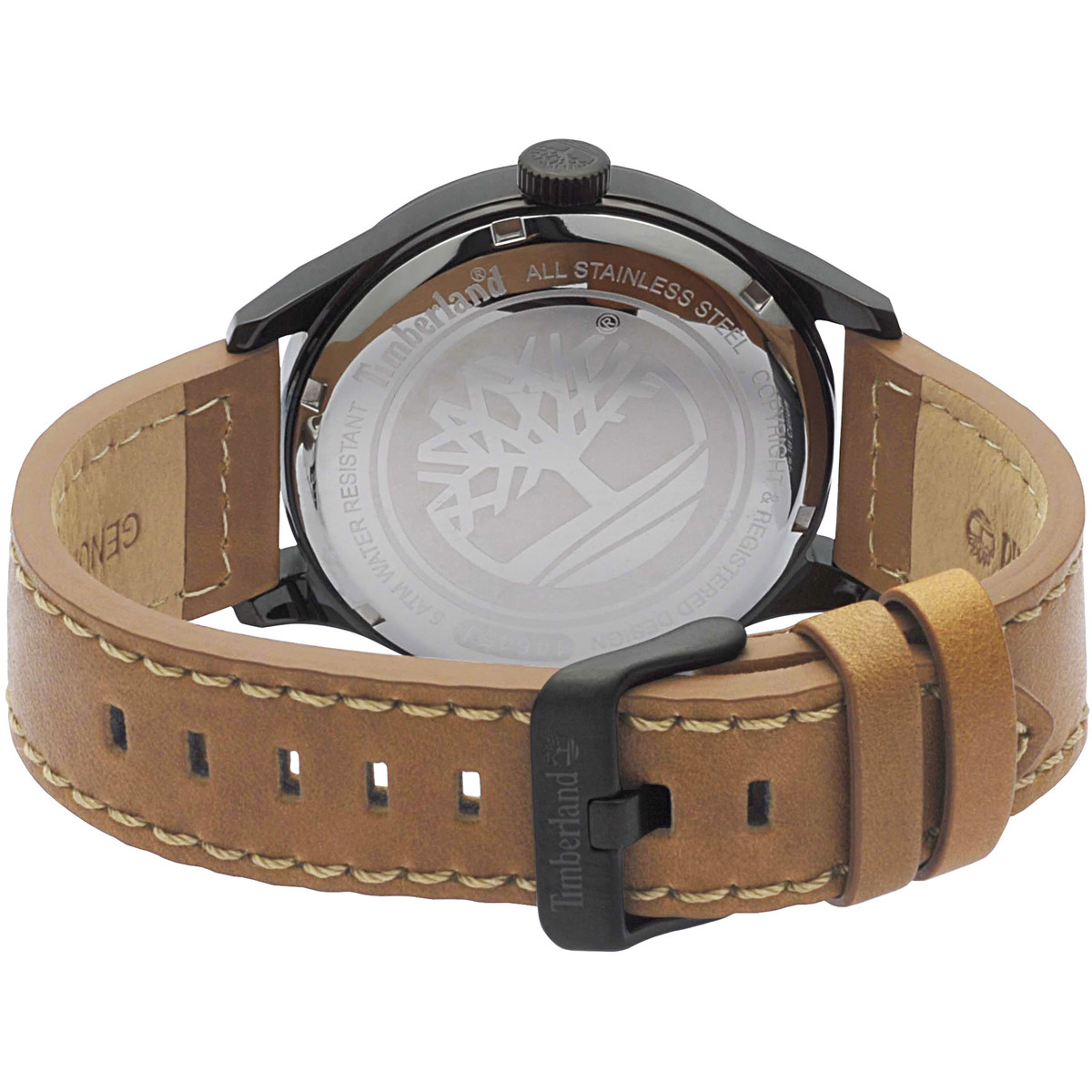 Montre Timberland homme acier cuir marron