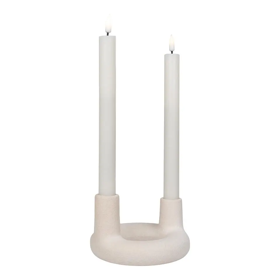 QUVIO Kandelaar beige – Keramiek – Beige