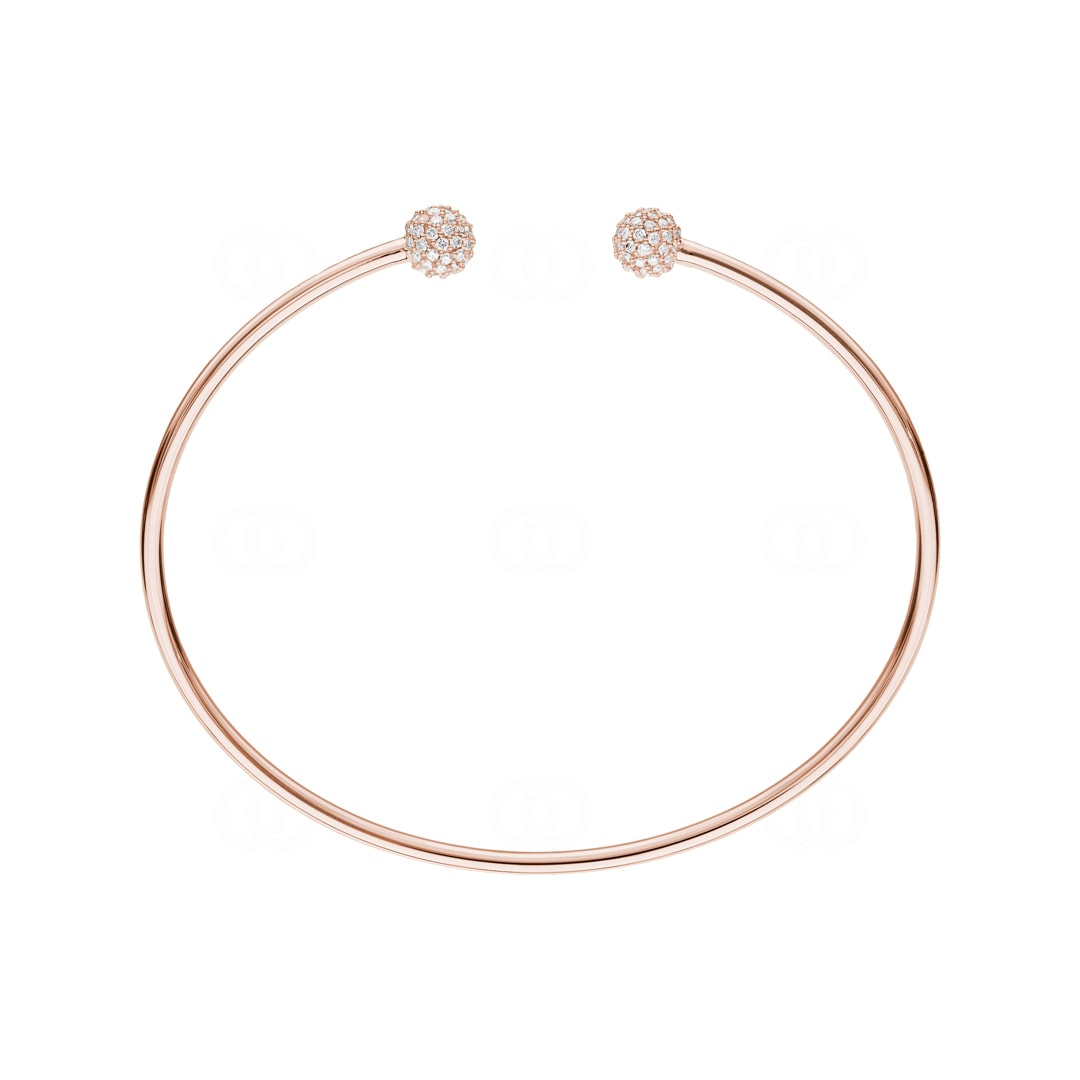 0.50 Karat Diamantarmreif offen 750/18 K Roségold