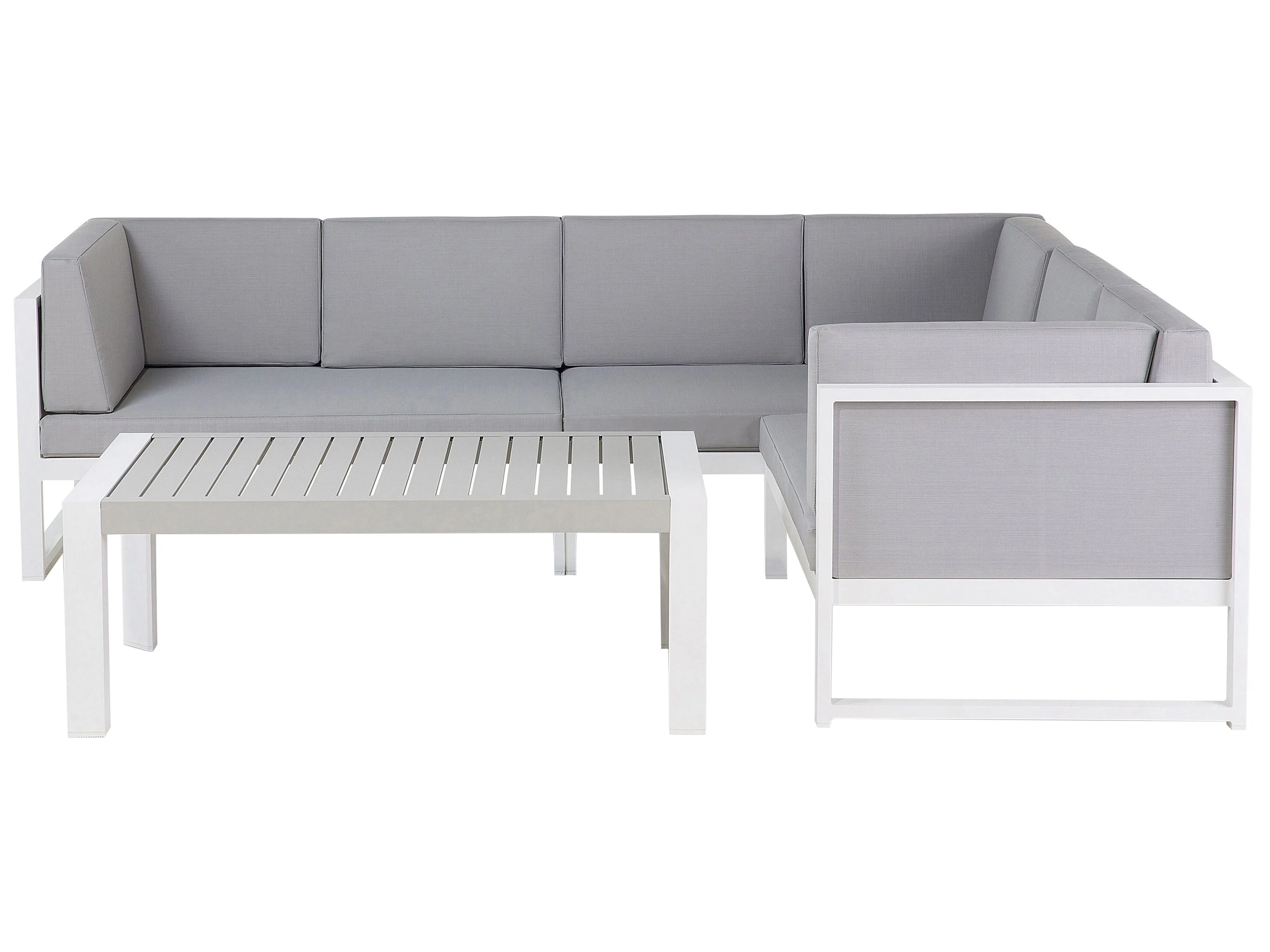 Tuin hoekloungeset met tafel 6-zits CASTELLA linkszijdig Metaal Grijs