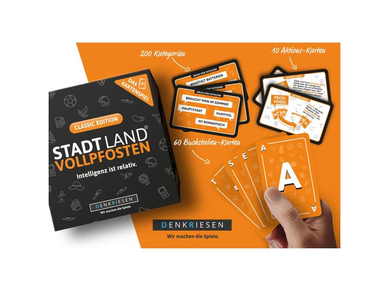 Denkriesen Partyspiel STADT LAND VOLLPFOSTEN – Das Kartensp Intelligenz ist relativ