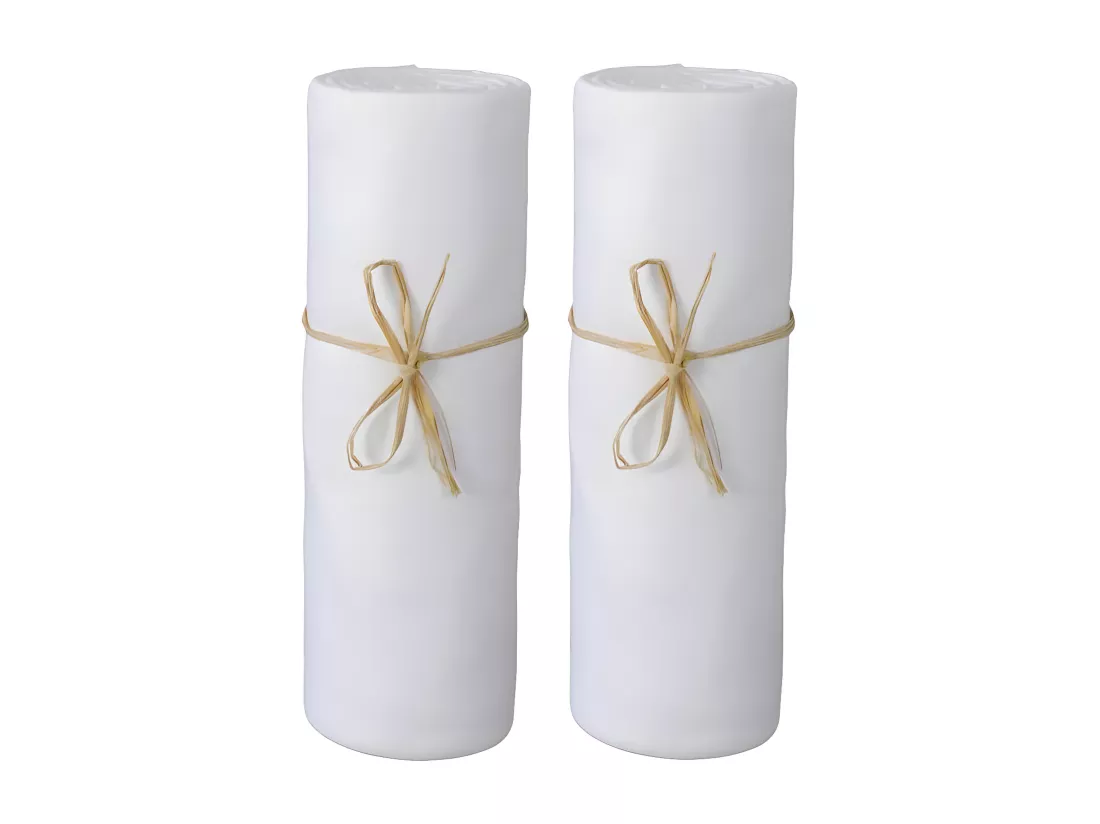Lot de 2 Draps housse lit bébé 60 x 120 cm / 100% coton / 57 fils/cm²