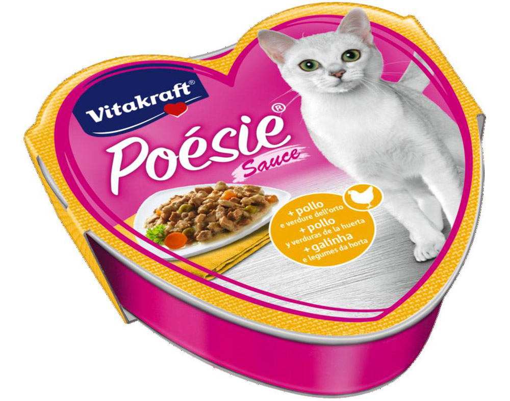 COMIDA HÚMIDA PARA GATO VITAKRAFT POESIE FRANGO E LEGUMES 85G