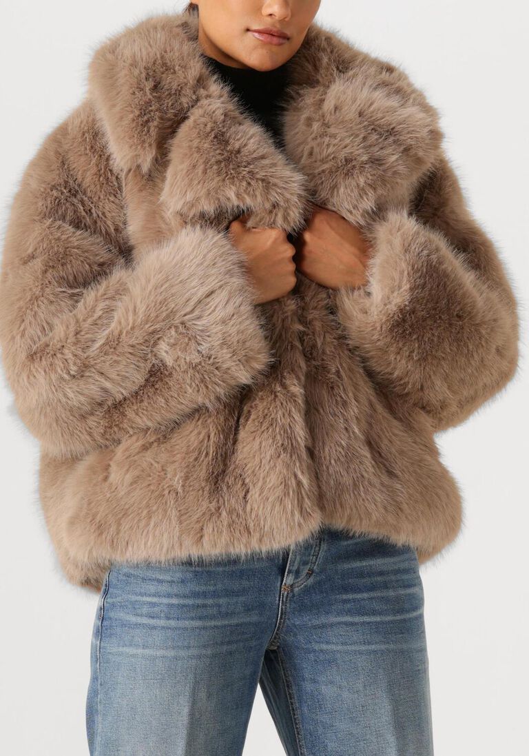 beige alter ego faux fur jas novi