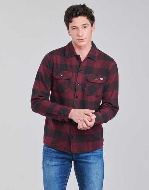 Dickies - NEW SACRAMENTO SHIRT MAROON Burdeo / Negro