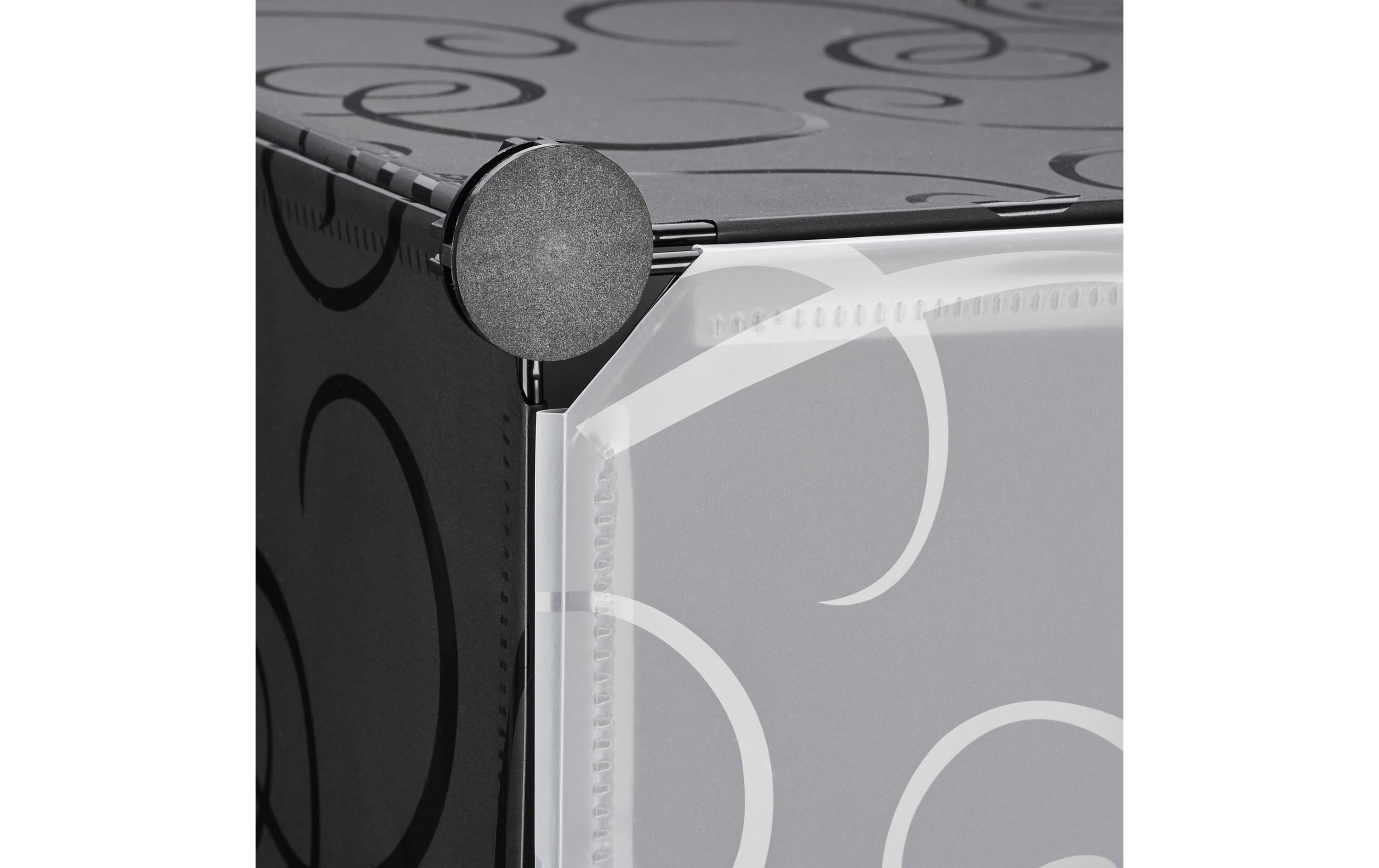 Schuhschrank mit 10 Ebenen 176 x 49 cm, Schwarz/TransparentSchuhschrank zum Zusammenstecken