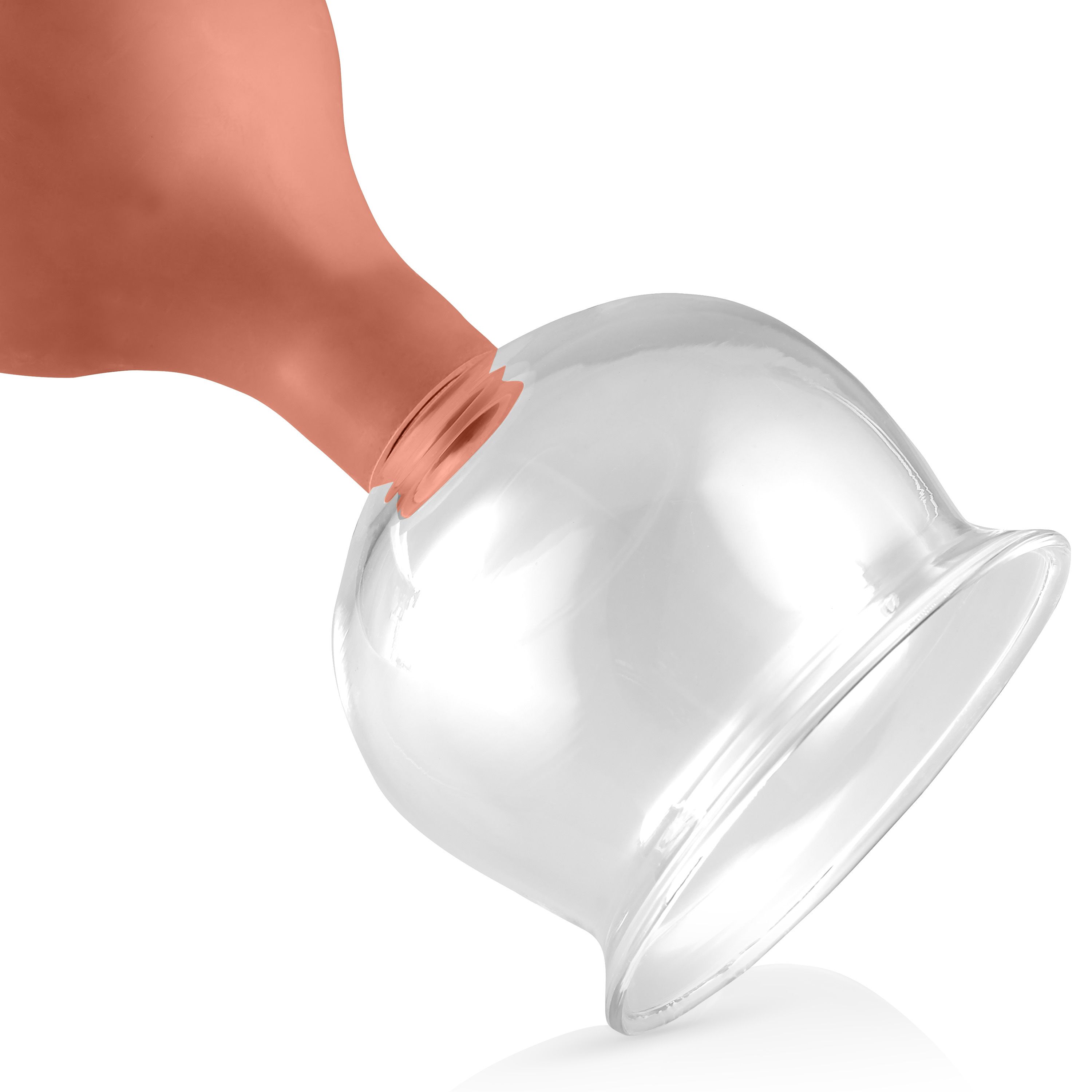 Pulox Schröpfglas aus Echtglas mit Saugball - 52mm in Braun