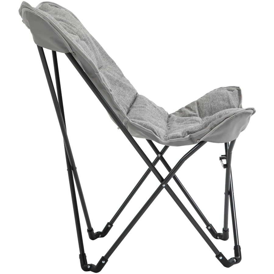 Outsunny Campingstuhl mit Kissen grau