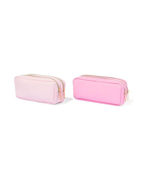 trousse rose à douple zip