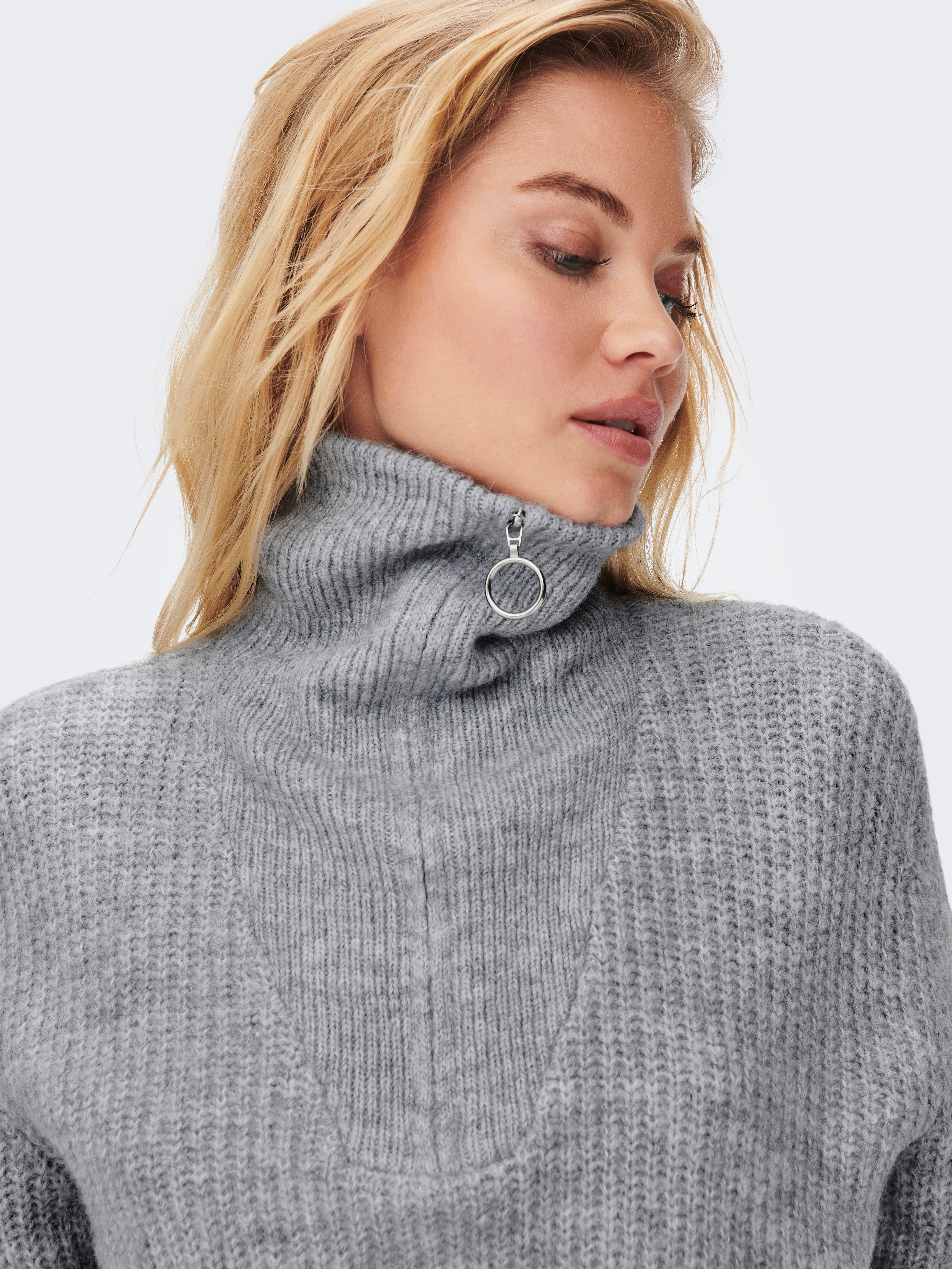 ONLBAKER Strickpullover Light Grey Melange