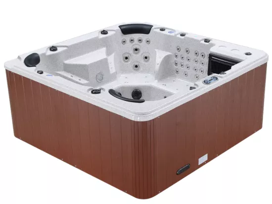 SPA 6 places gris granité avec accessoires - Gamme prestige ULYSSE IV - 132 jets - l220 x L220 x H97 cm - Système Balboa