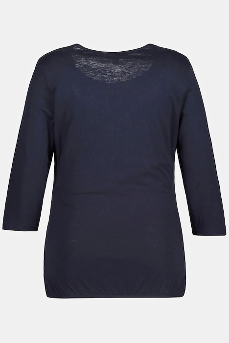 Bellieva-Shirt, Spitze, V-Ausschnitt, Biobaumwolle, GOTS