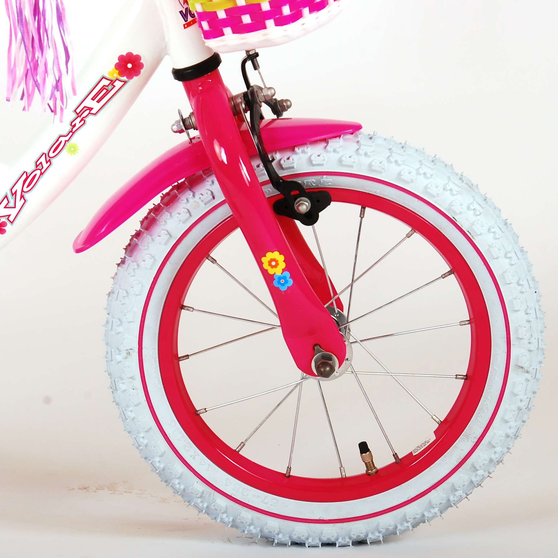 TPFSports Ashley Kinderfahrrad - Mädchen - 14 Zoll - Rücktritt + Handbremse - Weiß
