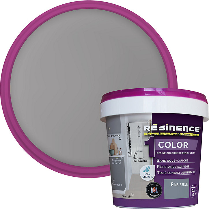 Résine multisupports Résinence Color gris perle satin 500ml
