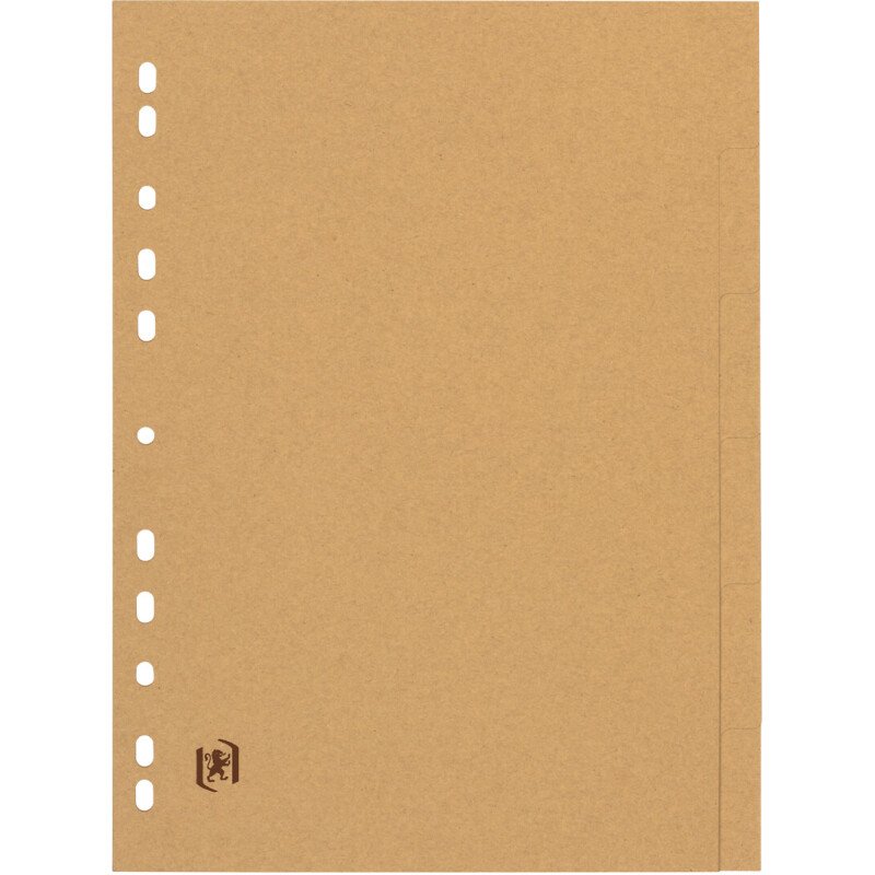 Intercalaires neutres Oxford Touareg A4 6 positions carte recyclée épaisseur 265g beige naturel
