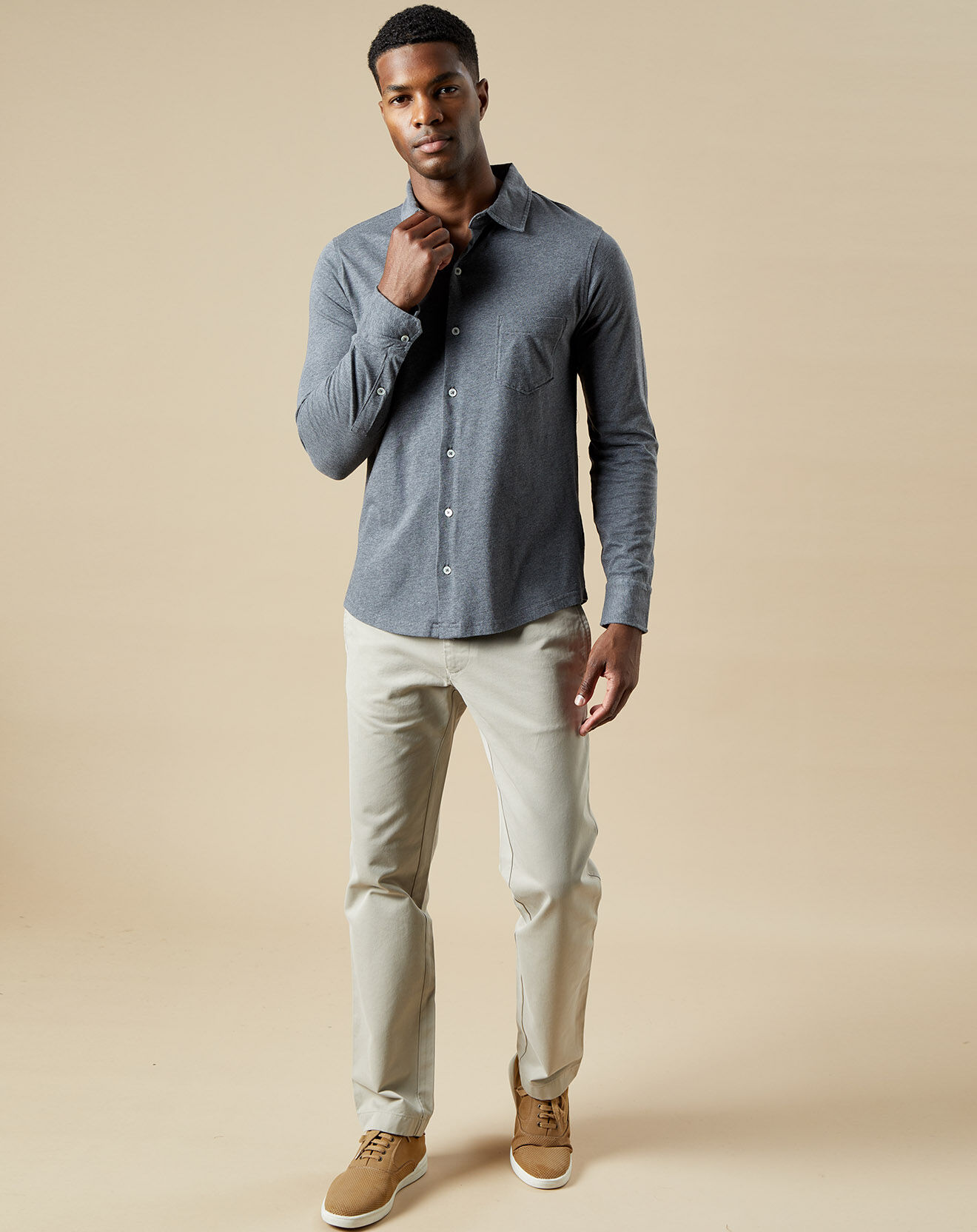 Hartford Chemise Polo Jersey dark gris mix