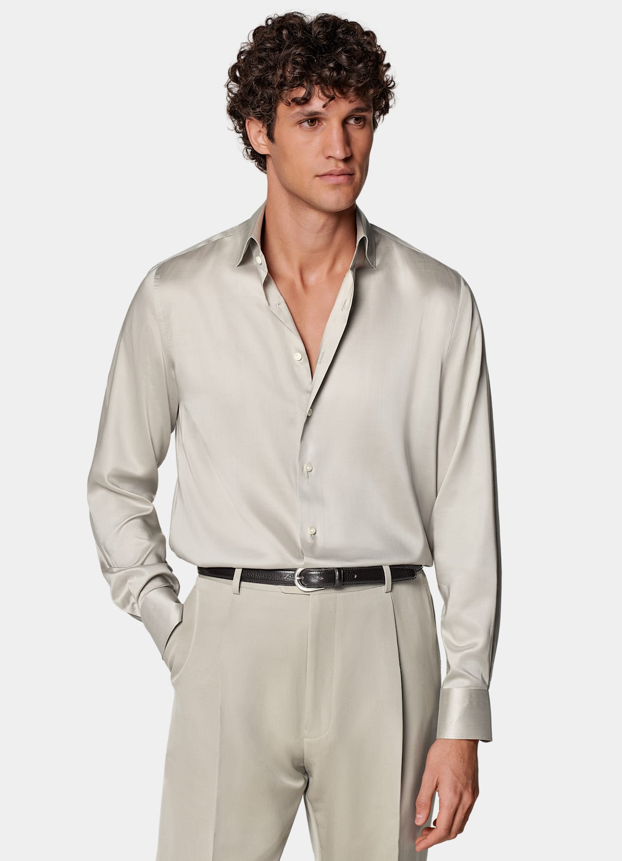 Chemise coupe Slim vert clair