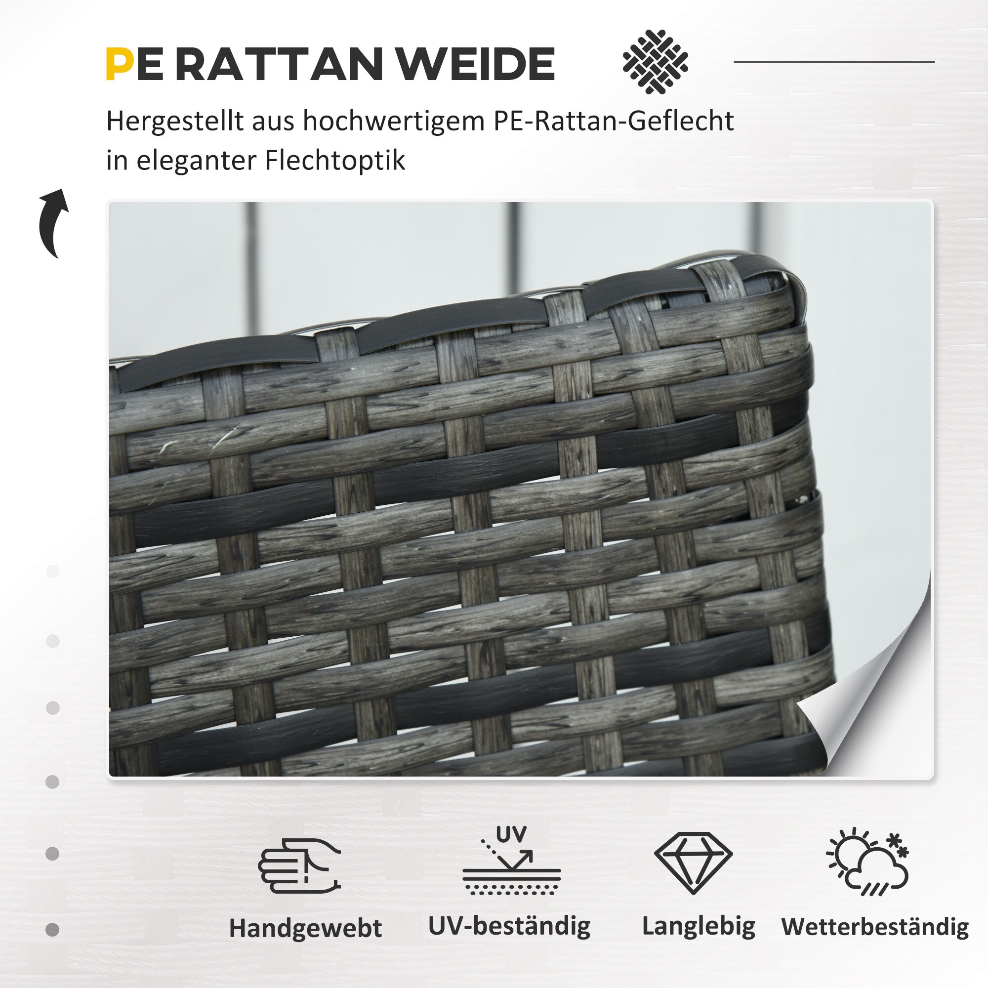 Outsunny Polyrattan Sitzgruppe als 5-tlg. Set