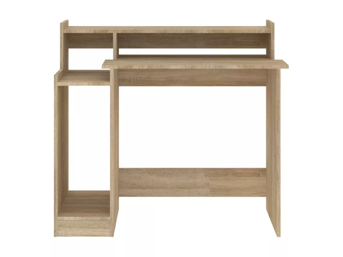 Bureau avec lumières LED Chêne 97x45x90 cm Bois d'ingénierie