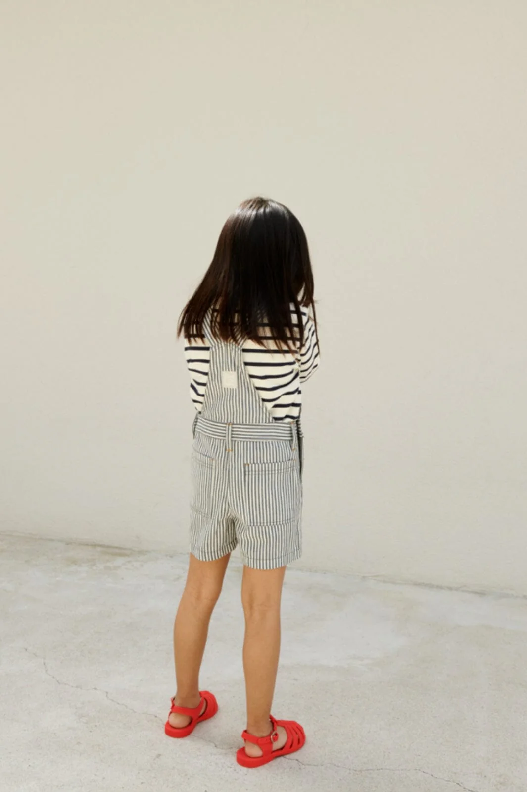 Liewood Venedict Stripe Dungaree y d stripe whale blue creme de la creme