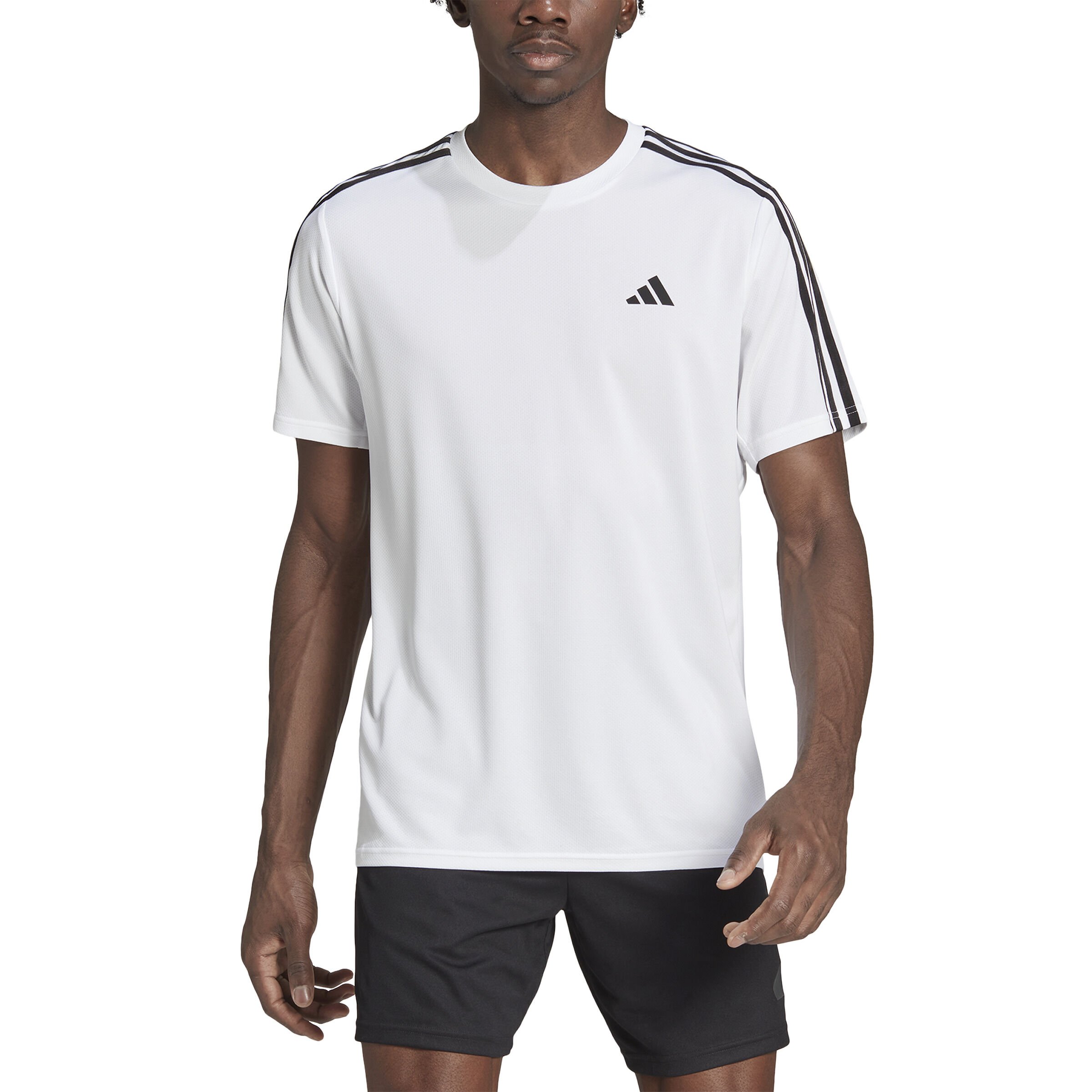 adidas Essentials Train 3-Stripes Training T-shirt Hommes - Blanc , Noir