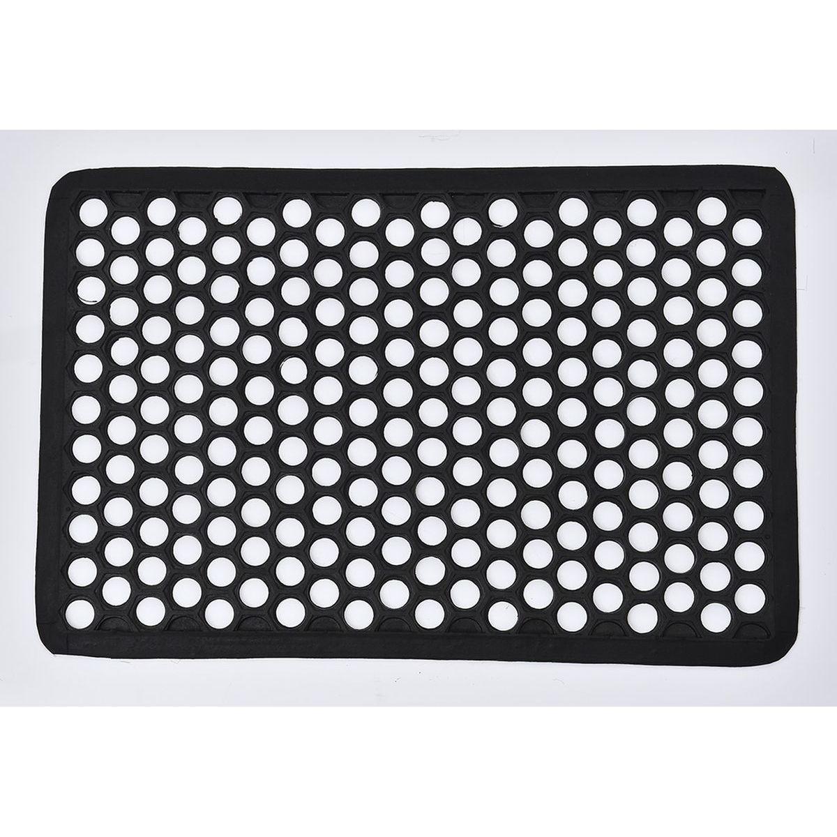 TAPIS HAROLD 40X60CM GRILLE CAOUTCHOUC NOIR