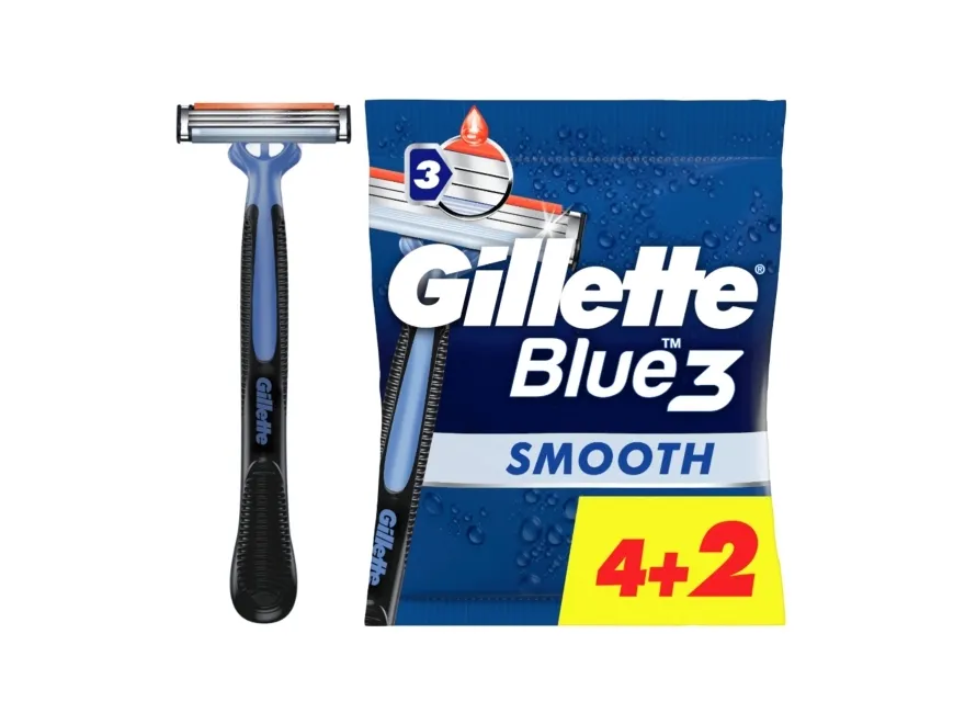 Gillette Blue3 Smooth, Blå, 6 stk
