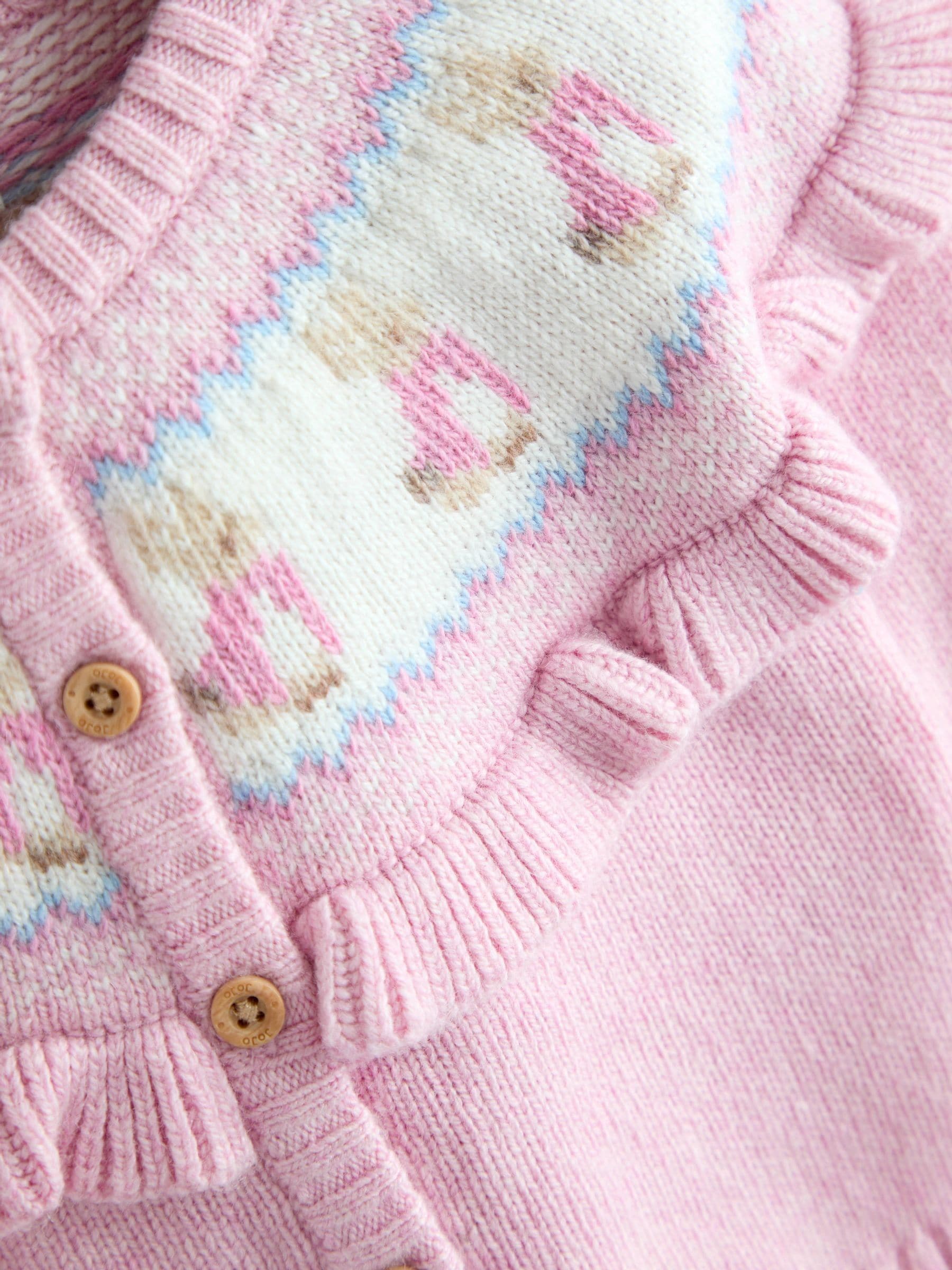 JoJo Maman Bébé Fair isle Knit Cardigan & Bottom Set