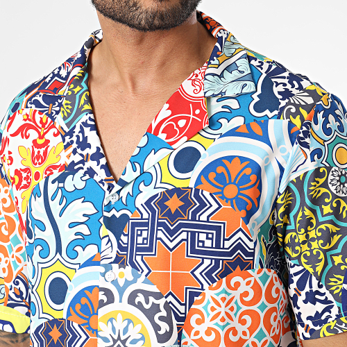 Chemise Manches Courtes Bleu Multi