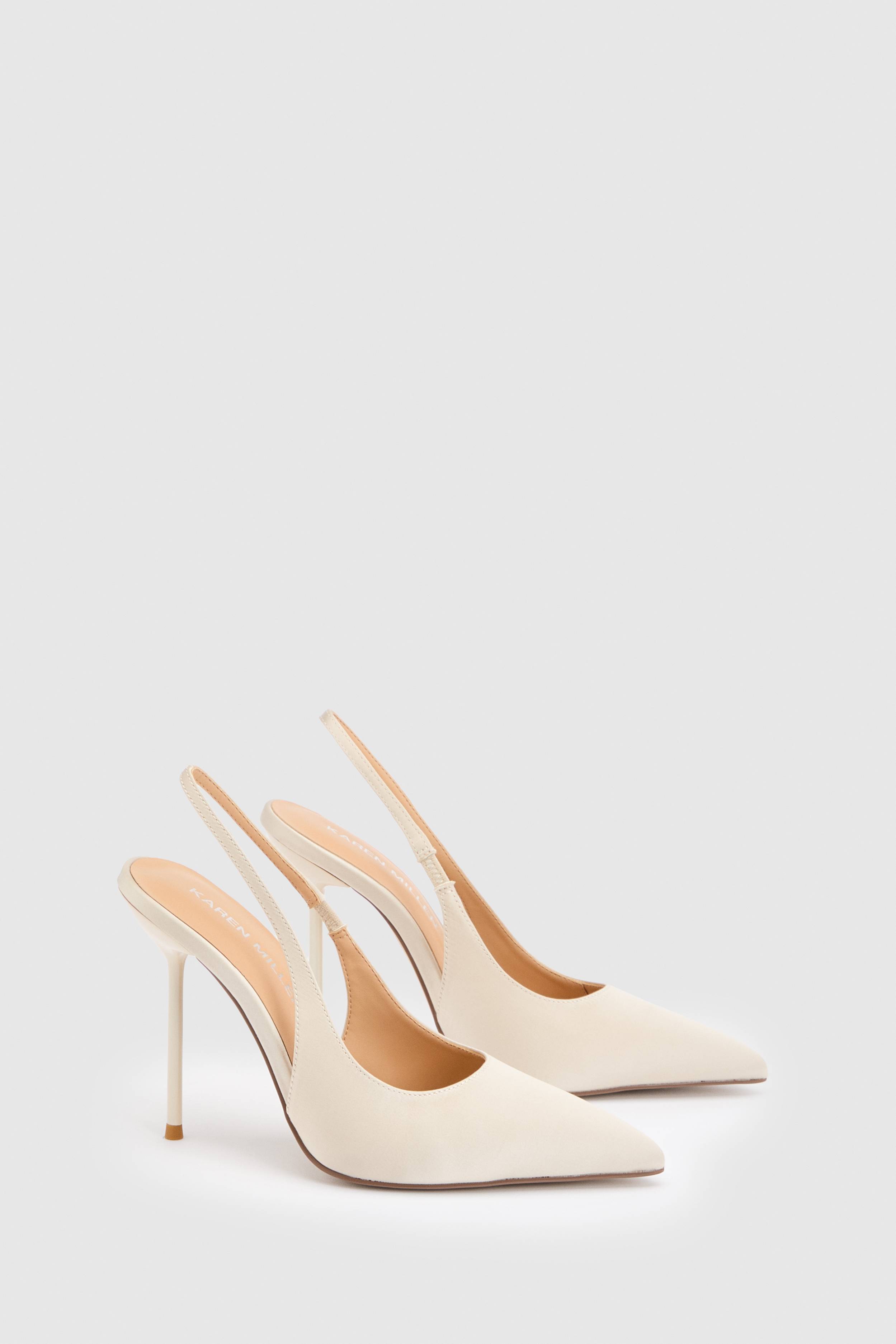 KarenMillen Escarpin À Bride Arrière En Satin Avec Talon