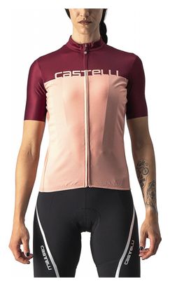 Maillot Manches Courtes Femme Castelli Velocissima Orange / Rouge Bordeaux