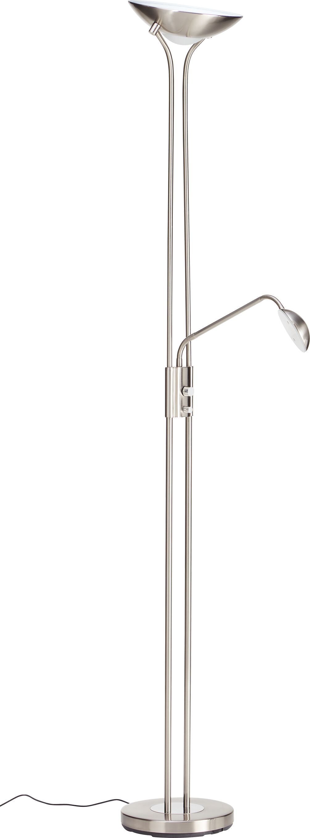 LAZZARO Stehleuchte - Silberfarbig / B: 25.4 cm x T: 25.5 cm x H: 180.0 cm