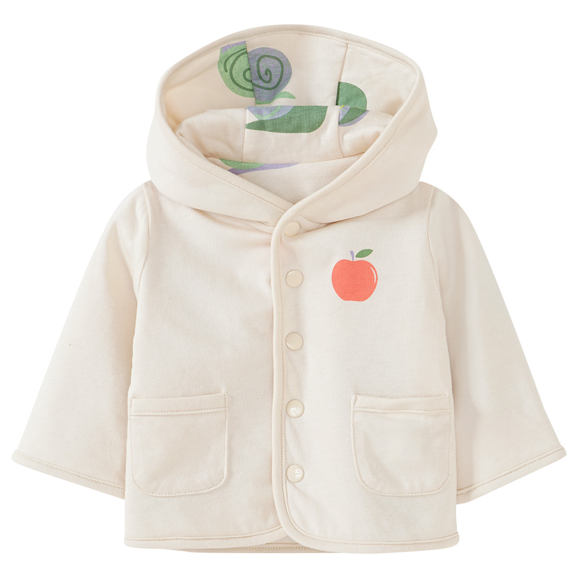 Topomini Newborn Wendejacke aus Bio-Baumwolle creme