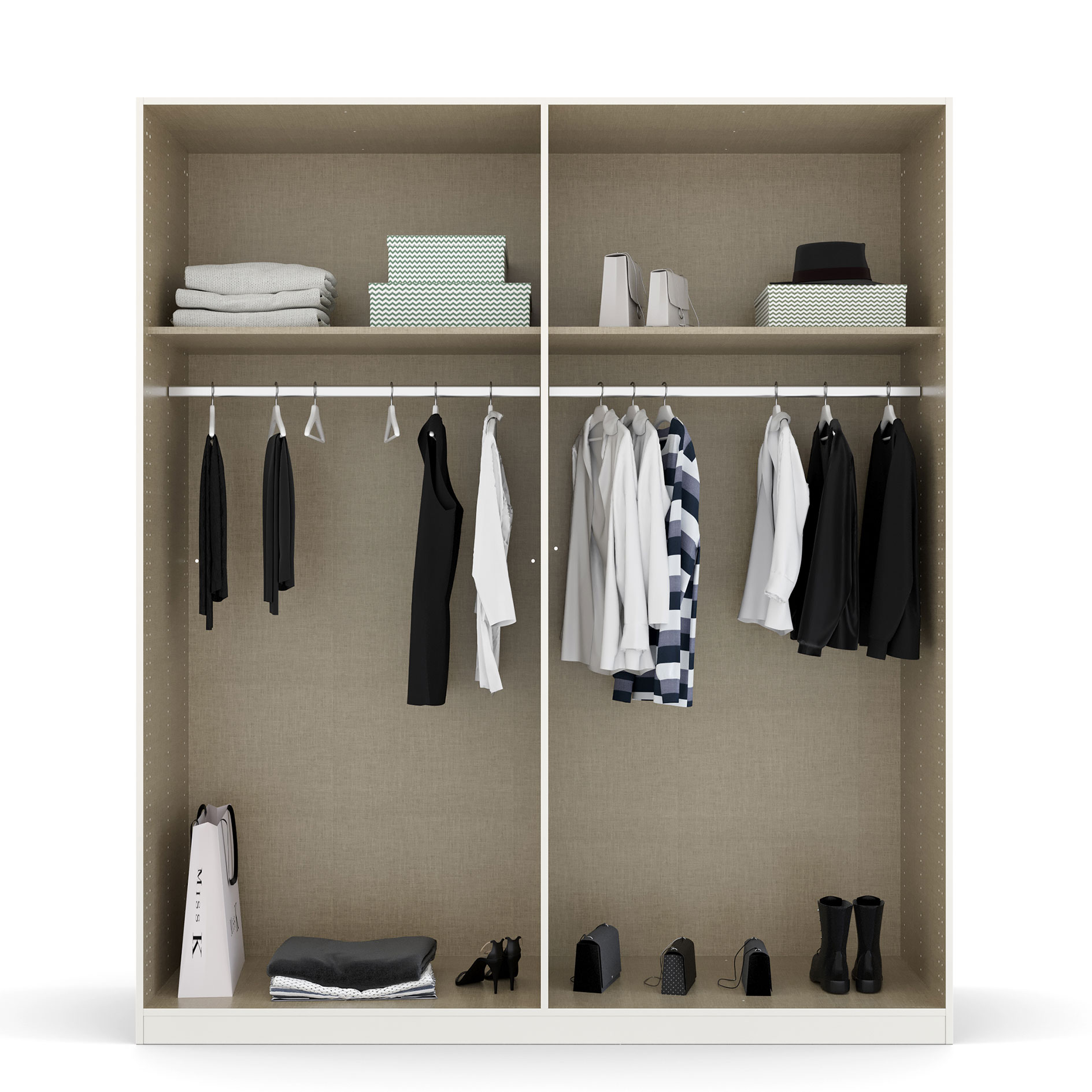 Drehtürenschrank - alpinweiß - 181 cm