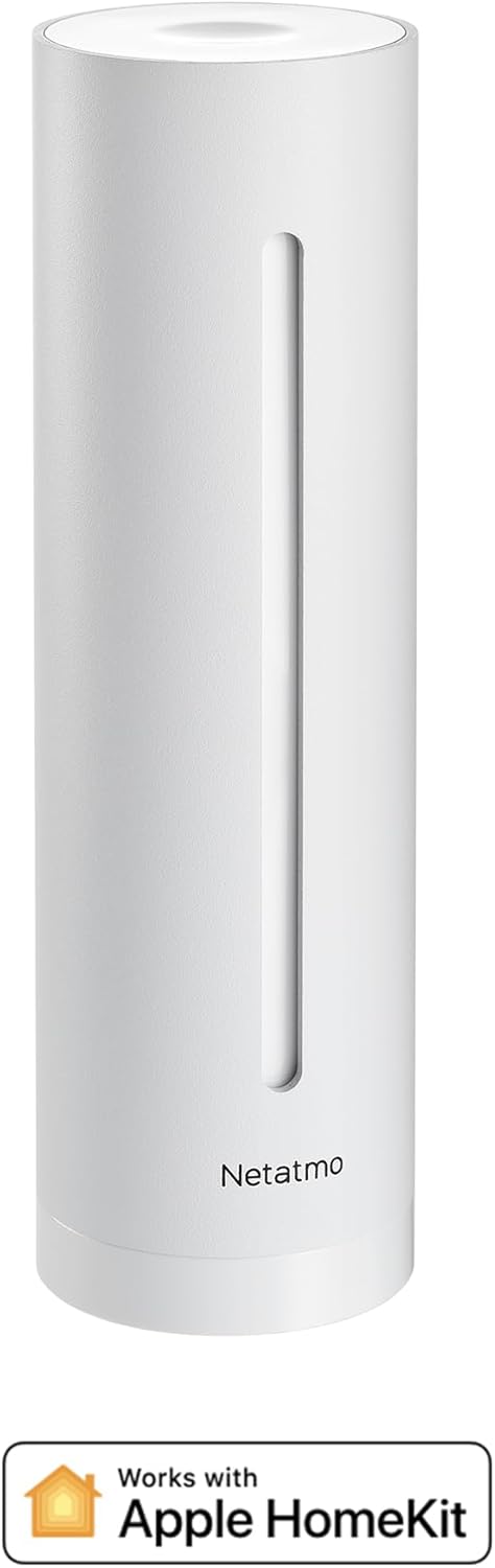 Netatmo Smarter Raumluftsensor für Innenräume, CO2-Sensor, Temperatur, Luftfeuchtigkeit, Geräusch - Haussteuerung, Gesundes Raumklima, Automatische Alarme - Weiß - Limitierte Auflage - NHC-EC