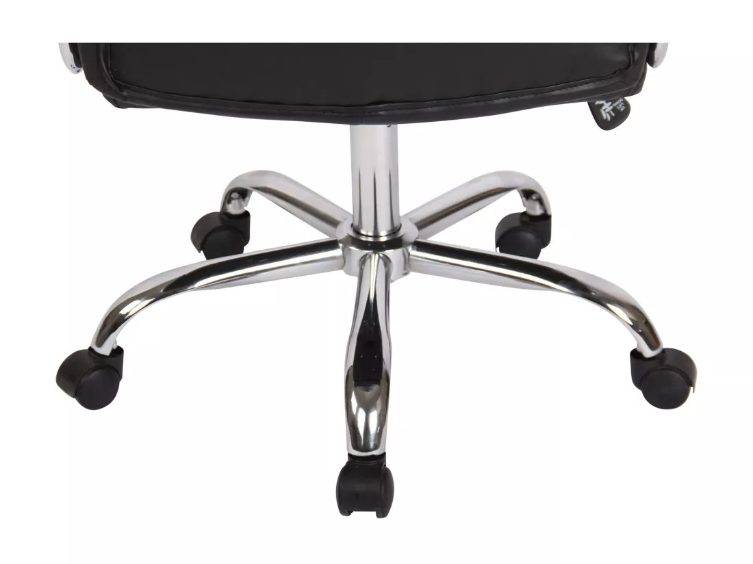 Chaise de bureau - Similicuir & Métal chromé - Noir - Reedville