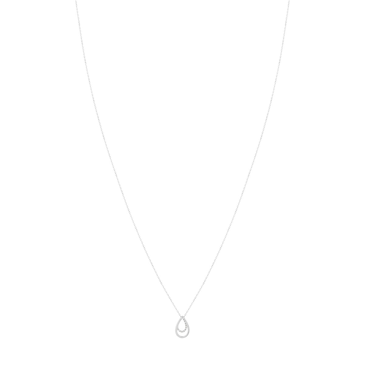 Collier or blanc 375 diamants 42 cm