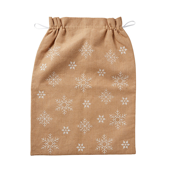 Sac hotte Noël naturel flocon l.50 x H.80 cm