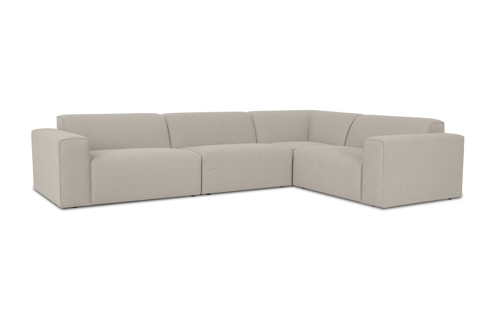 Styl hjørnesofa 3/1,5 hjørnesofa duo puter. Tekstil Lombardo 9 Cappuccino med sorte ben.