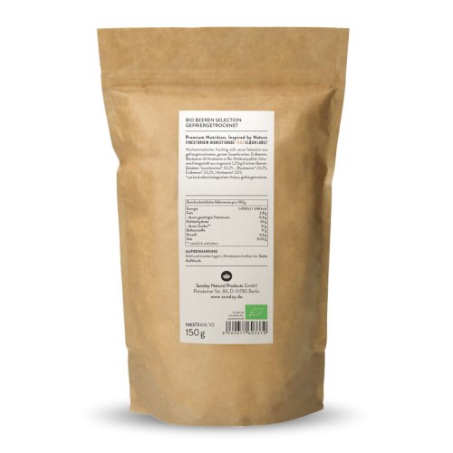 Sunday Natural Products  BIO BEERENMISCHUNG GEFRIERGETROCKNET ERDBEERE, BLAUBEERE & HIMBEERE