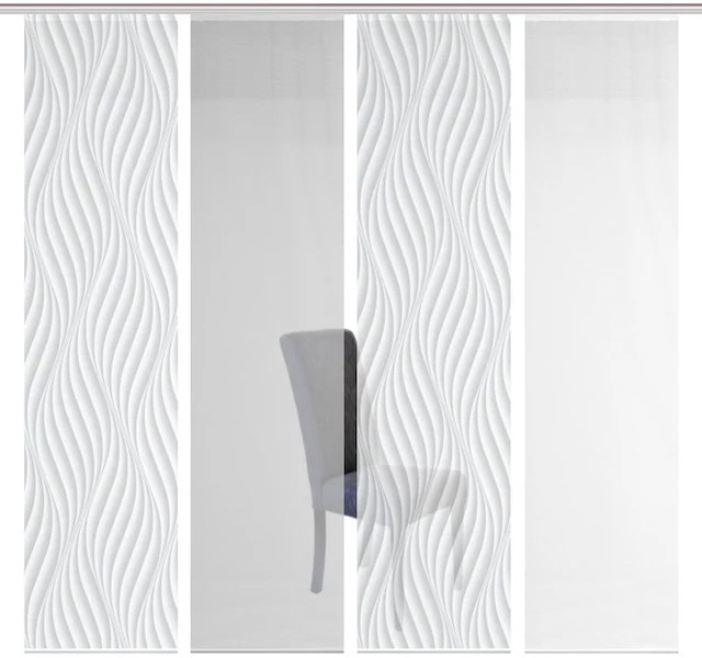 Vision S Schiebegardine »4ER SET WAVE« Paneelwagen 4 Stk. tlg. HxB: 260x60, Schiebevorhang 4er Set Digitaldruck