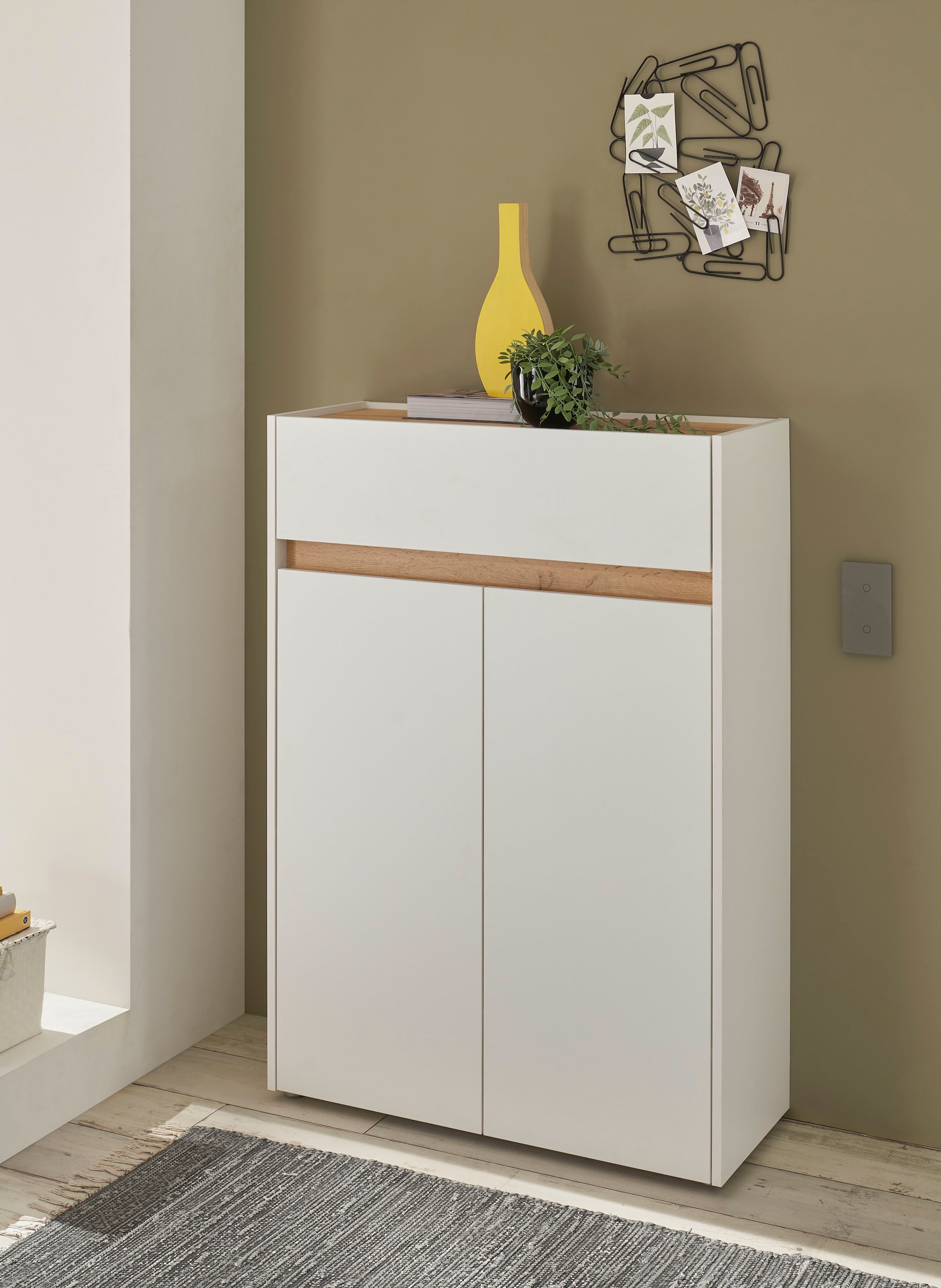 INOSIGN Schuhschrank »City/Giron, modernes Schuhregal, Schrank für 16 Schuhe, Schuhkommode« eine Schublade und vier Schuhfächer, viel Stauraum, 93 cm breit