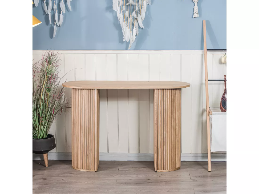 Console en bois coloris naturel