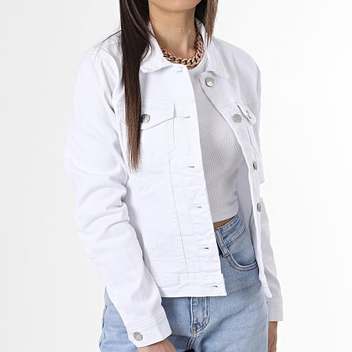 Veste Jean Femme Crop Wonder Denim Blanc