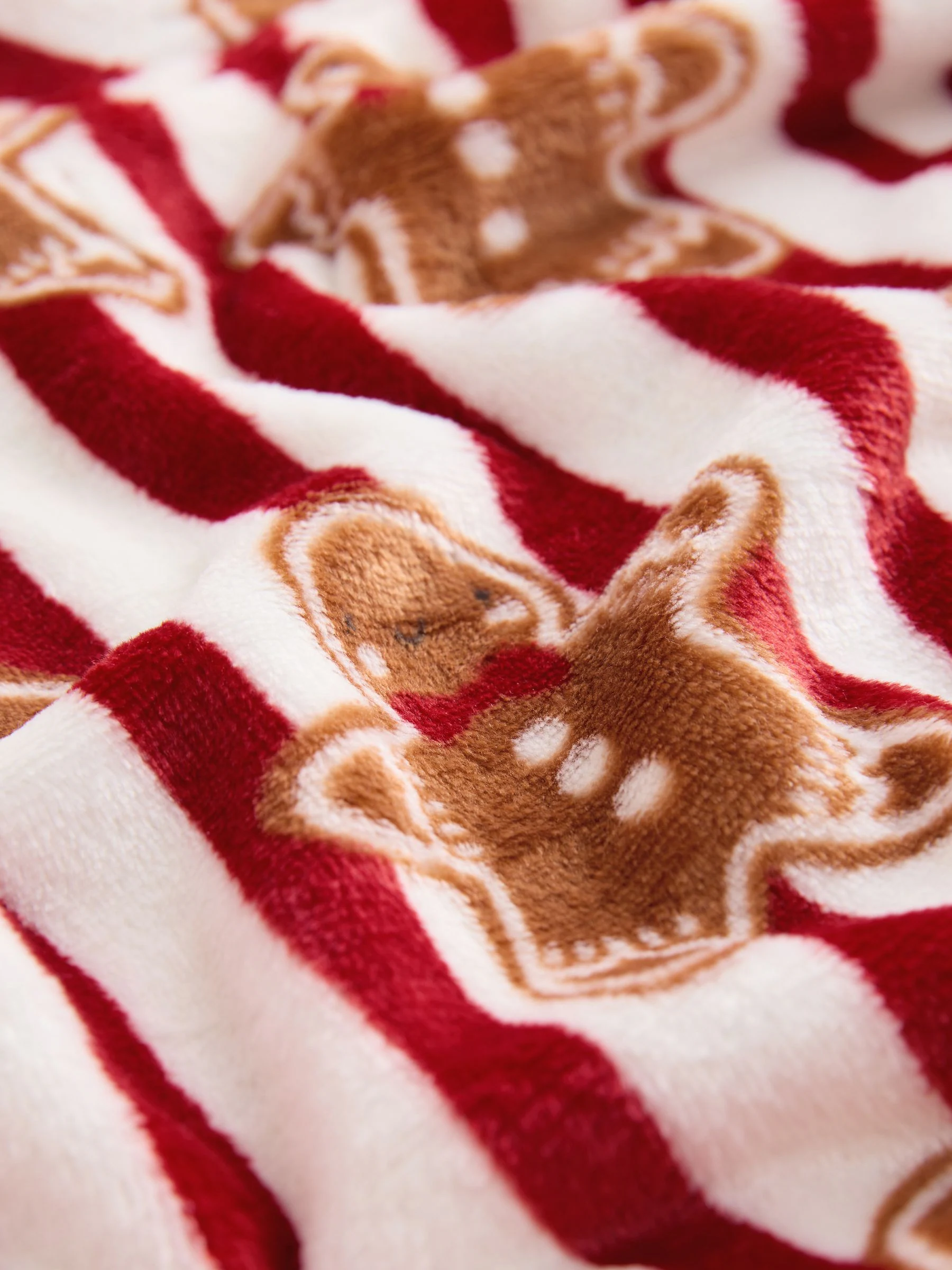 Rood met peperkoekprint - Bijpassende Familie Kerstmis Behaaglijke Fleece Badjas