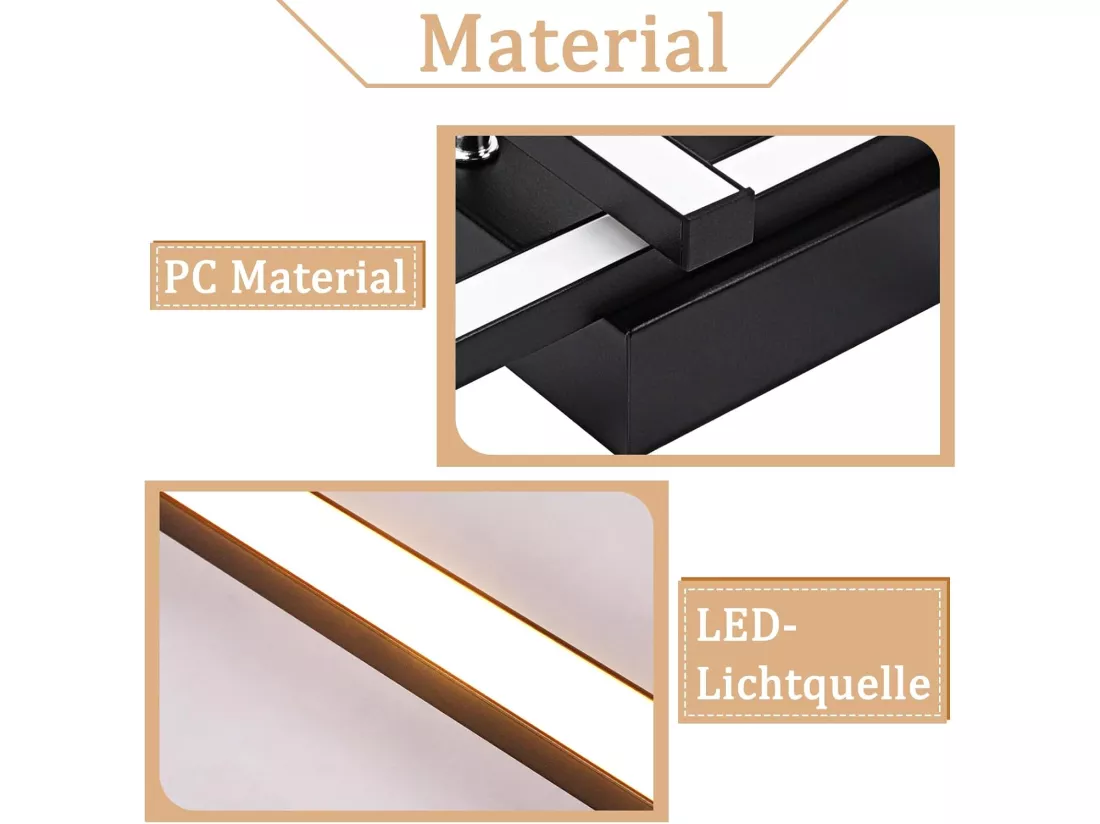 NETTLIFE plafonnier LED blanc chaud design moderne 24W 3000K
