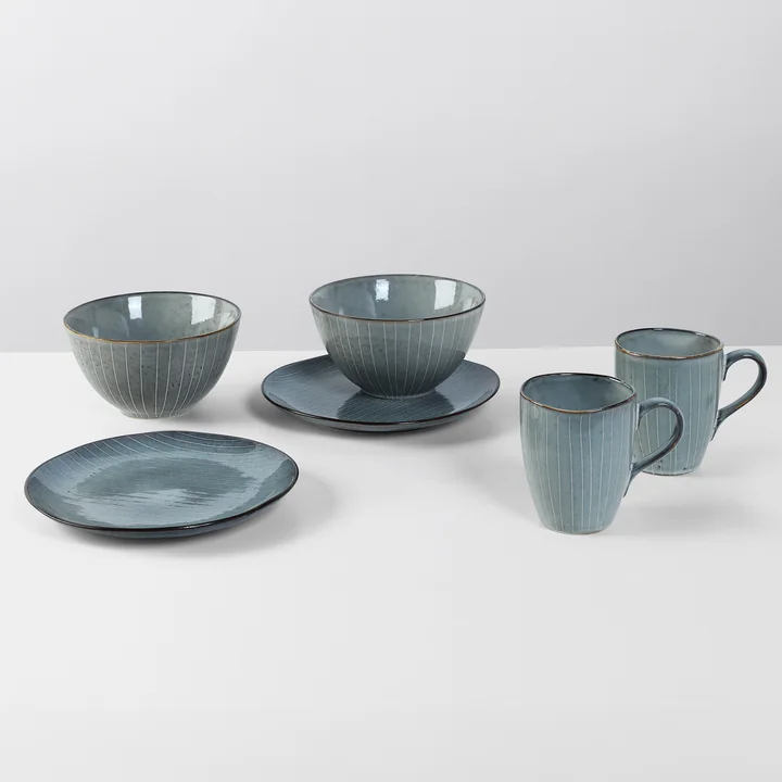 Broste Copenhagen - Nordic Sea Lunch-Set, soft blue (12-tlg.)