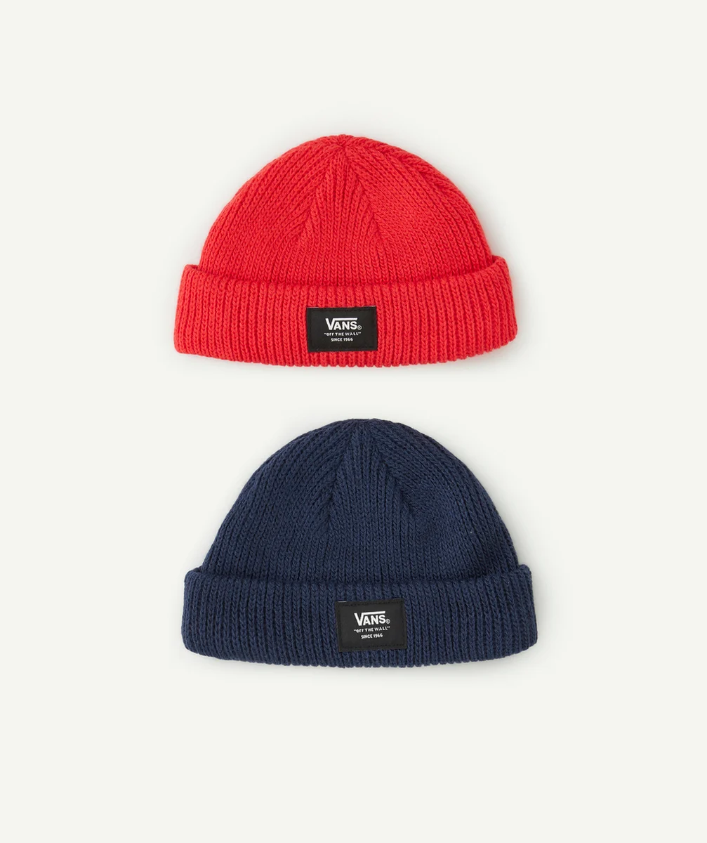 VANSLOT DE 2 BONNETS LITTLE GROM ROUGE ET BLEU